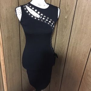 Black midi sleeveless dress size small